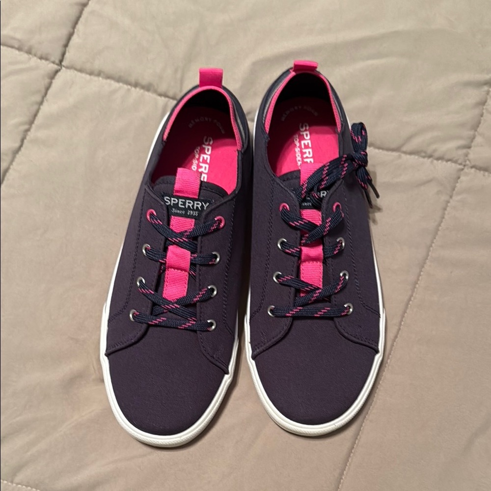 NWT Sperry Blue and Pink Casual Sneakers with White Soles